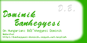 dominik banhegyesi business card